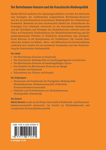 Produktbild: Der Bertelsmann-Konzern und die franz&ouml;sische Medienpolitik