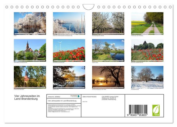 Produktbild: Vier Jahreszeiten im Land Brandenburg (Wandkalender 2026 DIN A4 quer), CALVENDO Monatskalender