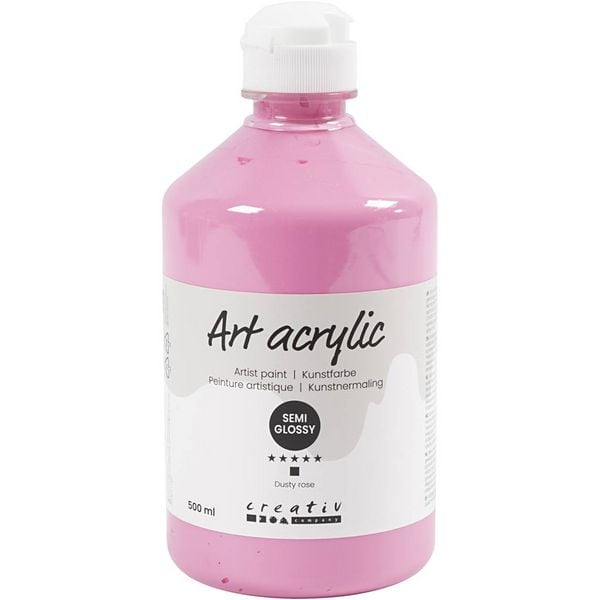 Produktbild: Creativ Company Acrylfarbe, Mattgl&auml;nzend, Deckend, Staubros&eacute;, 500 ml/ 1 Fl.