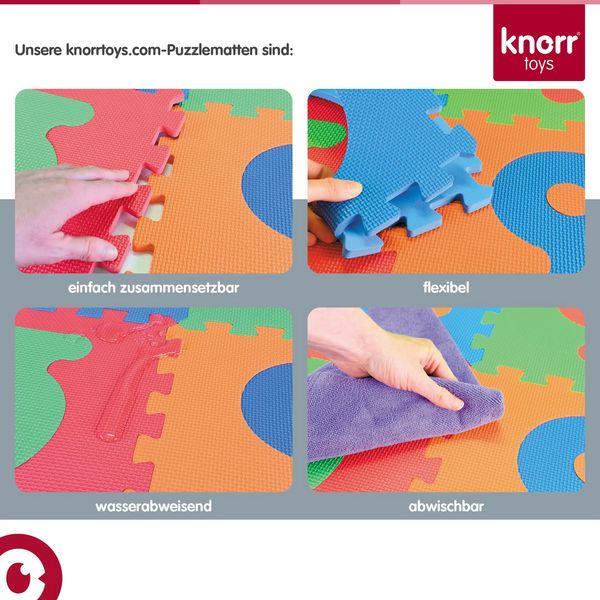 Produktbild: Knorrtoys 21020 - Puzzlematte Alphabet + Zahlen pink-rosa, Gesamtgr&ouml;&szlig;e: 180x180cm, Schaumstoff