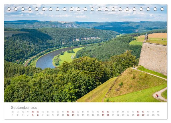 Produktbild: Sachsen - Eine stimmungsvolle Wanderung in Bildern (Tischkalender 2026 DIN A5 quer), CALVENDO Monatskalender