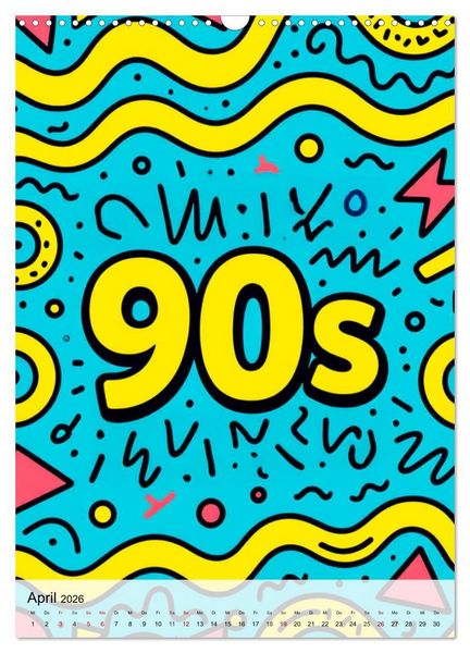 Produktbild: Pop Neon Patterns - The Memphis 90s Collection (Wandkalender 2026 DIN A3 hoch), CALVENDO Monatskalender