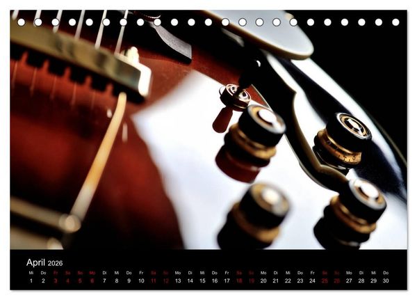 Produktbild: Feinheiten - Alte Gitarren im Detail (Tischkalender 2026 DIN A5 quer), CALVENDO Monatskalender