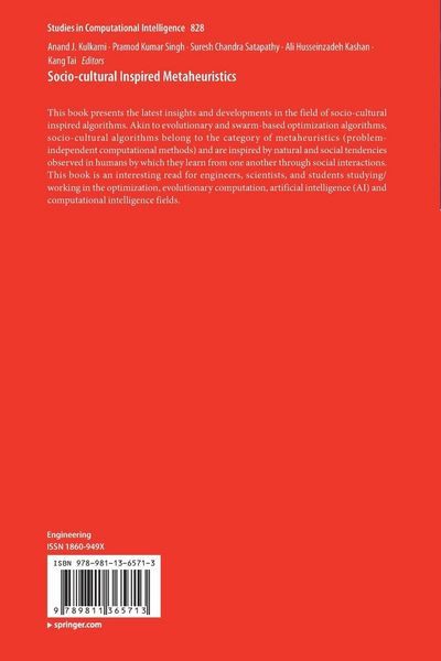 Produktbild: Socio-cultural Inspired Metaheuristics