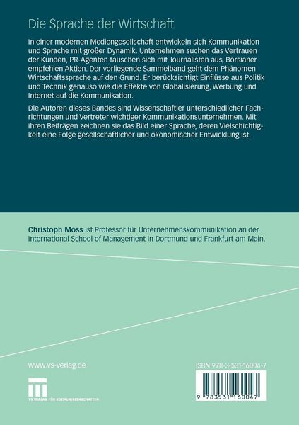 Produktbild: Die Sprache der Wirtschaft