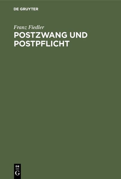 Produktbild: Postzwang und Postpflicht