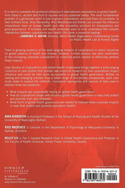 Produktbild: Case Studies on Corporations and Global Health Governance