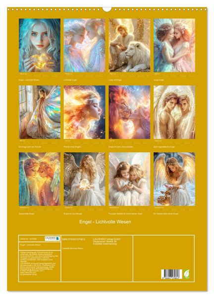 Produktbild: Engel - Lichtvolle Wesen (Wandkalender 2026 DIN A2 hoch), CALVENDO Monatskalender