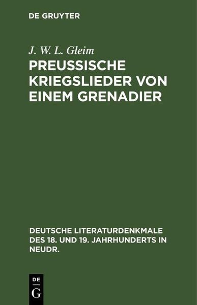 Produktbild: Preussische Kriegslieder von einem Grenadier