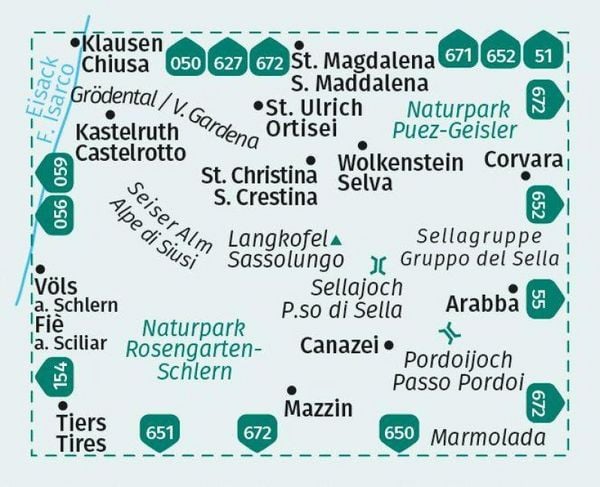 Produktbild: KOMPASS Wanderkarte 616 Gr&ouml;den / Val Gardena, Sella, Canazei 1:25.000