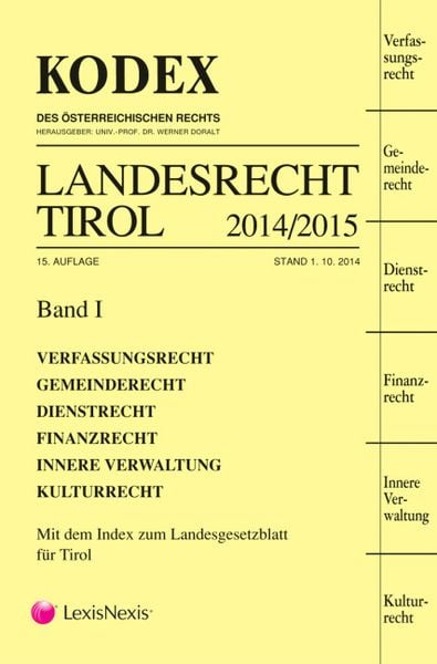 Produktbild: KODEX Landesrecht Tirol 2014/15