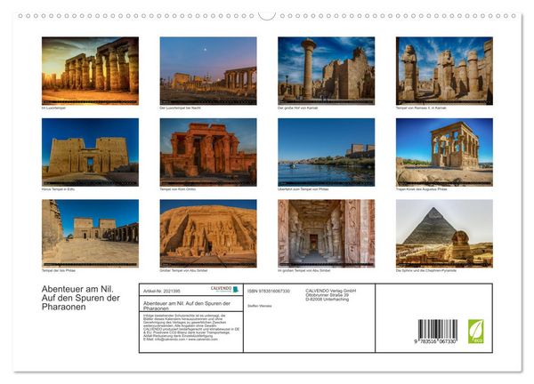 Produktbild: Abenteuer am Nil. Auf den Spuren der Pharaonen (hochwertiger Premium Wandkalender 2026 DIN A2 quer), Kunstdruck in Hochglanz