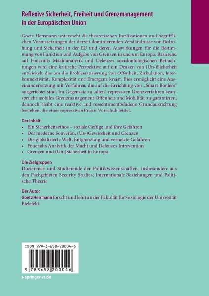 Produktbild: Reflexive Sicherheit, Freiheit und Grenzmanagement in der Europ&auml;ischen Union