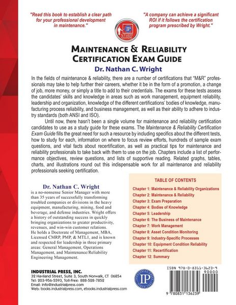 Produktbild: Maintenance and Reliability Certification Exam Guide