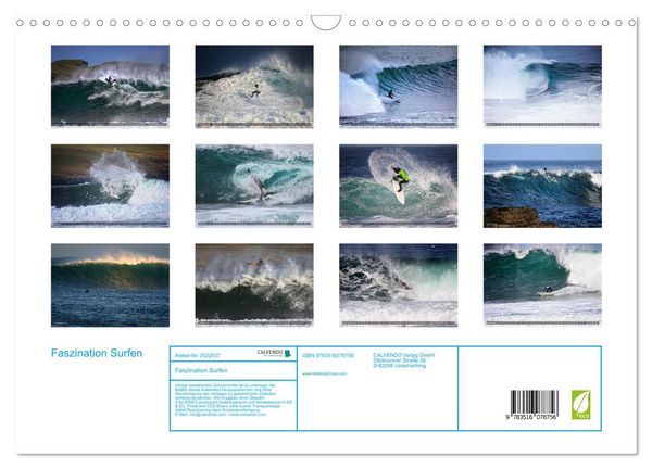 Produktbild: Faszination Surfen (Wandkalender 2026 DIN A3 quer), CALVENDO Monatskalender