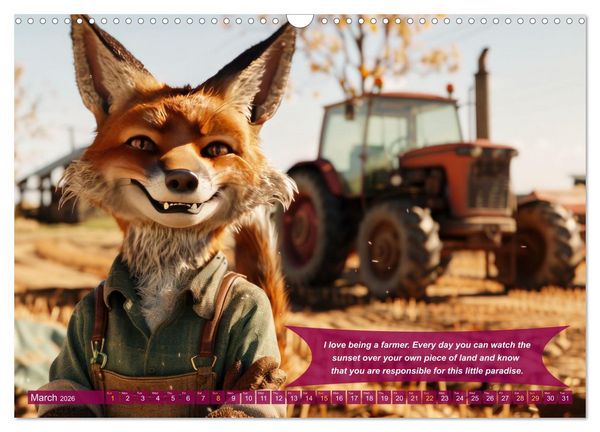 Produktbild: Funny charming animals as farmers (Wall Calendar 2026 DIN A3 landscape), CALVENDO 12 Month Wall Calendar