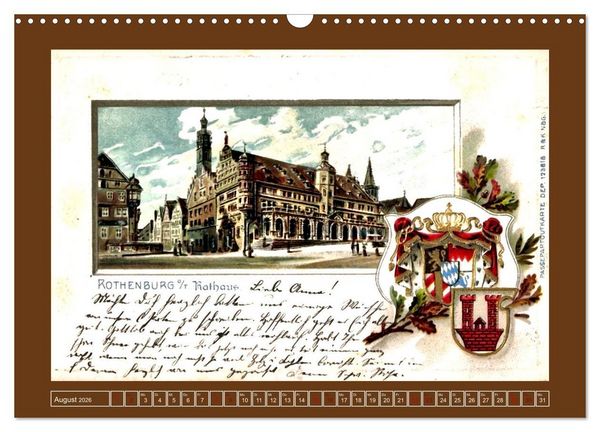 Produktbild: Gru&szlig; aus Rothenburg ob der Tauber (Wandkalender 2026 DIN A3 quer), CALVENDO Monatskalender