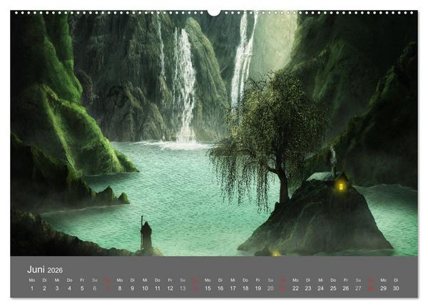 Produktbild: Zwielicht - Fantasylandschaften (hochwertiger Premium Wandkalender 2026 DIN A2 quer), Kunstdruck in Hochglanz