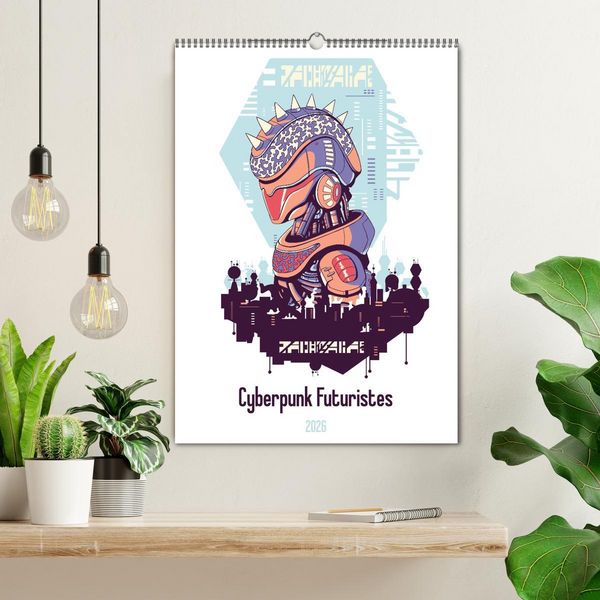 Produktbild: Cyberpunk Futuristes (Calendrier mural 2026 DIN A2 horizontal), CALVENDO calendrier mensuel