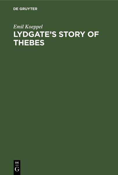 Produktbild: Lydgate's Story of Thebes