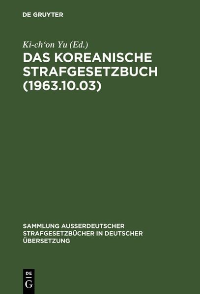 Produktbild: Das koreanische Strafgesetzbuch (1963.10.03)