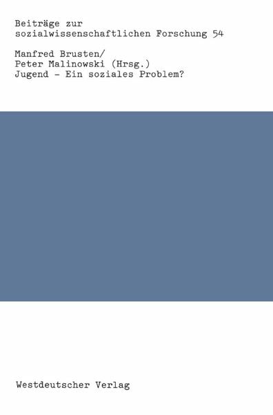Produktbild: Jugend &mdash; Ein soziales Problem?
