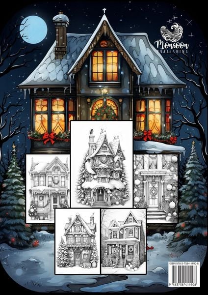 Produktbild: Weihnachtshäuser Malbuch für Erwachsene
