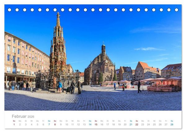 Produktbild: N&uuml;rnberg - Stadt der Br&uuml;cken und Geschichte (Tischkalender 2026 DIN A5 quer), CALVENDO Monatskalender