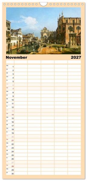 Produktbild: Familienplaner 2027 - Venedig - Gem&auml;lde aus drei Jahrhunderten. Kunstkalender mit 5 Spalten (Wandkalender, 21 x 45 cm) CALVENDO