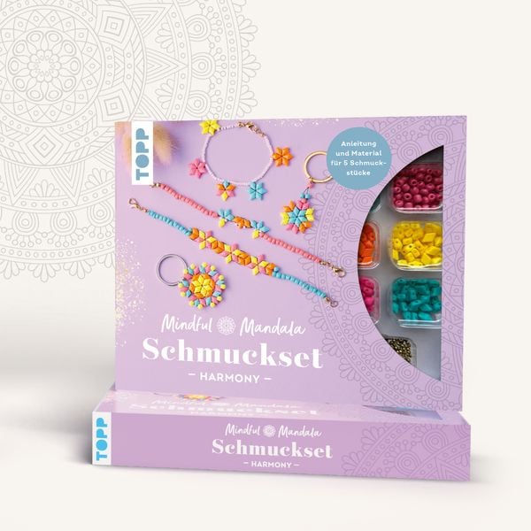 Produktbild: Mindful Mandala - Schmuckset Harmony. Mit Anleitung und Material f&uuml;r 5 Schmuckst&uuml;cke