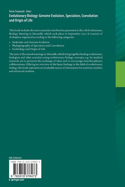 Produktbild: Evolutionary Biology: Genome Evolution, Speciation, Coevolution and Origin of Life