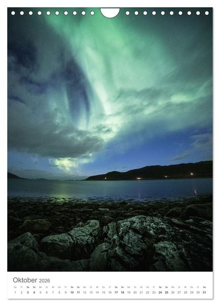 Produktbild: Nordlichter &ndash; Farbenspiel der Nacht (Wandkalender 2026 DIN A4 hoch), CALVENDO Monatskalender
