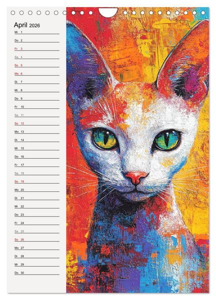 Produktbild: Katzenportraits. Moderne Samtpfoten-Kunst (Wandkalender 2026 DIN A4 hoch), CALVENDO Monatskalender
