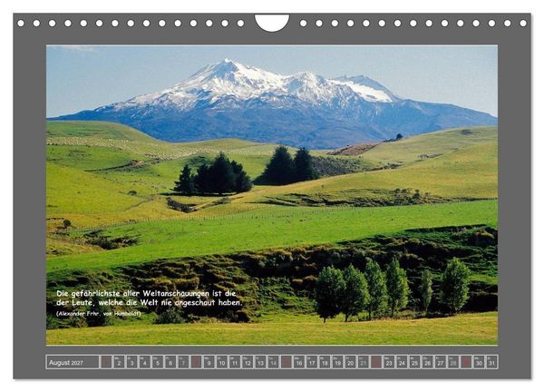 Produktbild: Naturwunder Neuseeland - in Bild und Text (Wandkalender 2027 DIN A4 quer), CALVENDO Monatskalender