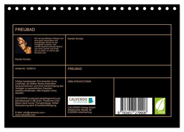 Produktbild: FREUBAD (Tischkalender 2026 DIN A5 quer), CALVENDO Monatskalender