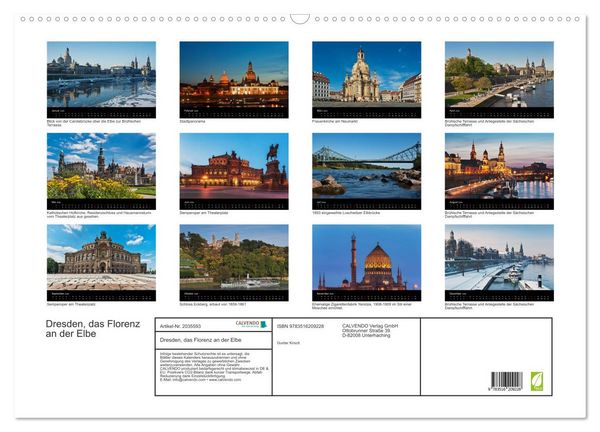 Produktbild: Dresden, das Florenz an der Elbe (Wandkalender 2026 DIN A2 quer), CALVENDO Monatskalender
