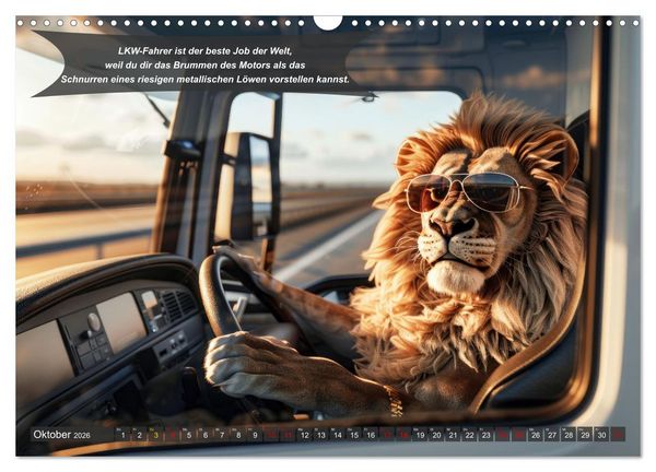 Produktbild: Tierisch lustige LKW-Fahrer (Wandkalender 2026 DIN A3 quer), CALVENDO Monatskalender
