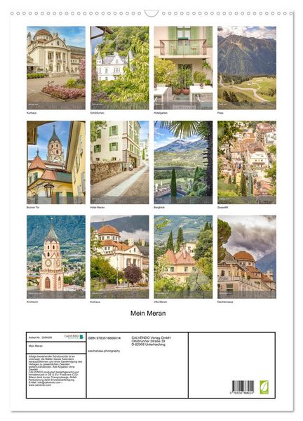 Produktbild: Mein Meran (Wandkalender 2026 DIN A2 hoch), CALVENDO Monatskalender