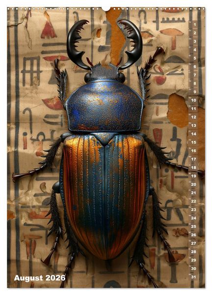 Produktbild: &Auml;gyptische Algorithmen - K&uuml;nstliche Intelligenz trifft auf das alte &Auml;gypten (hochwertiger Premium Wandkalender 2026 DIN A2 hoch), Kunstdruck in Hochglanz