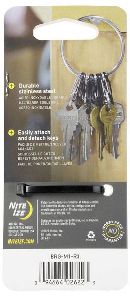 Produktbild: NITE Ize Schl&uuml;sselring NI-BRG-M1-R3 BigRing 8 S-Biner Schwarz, Silber 1St.
