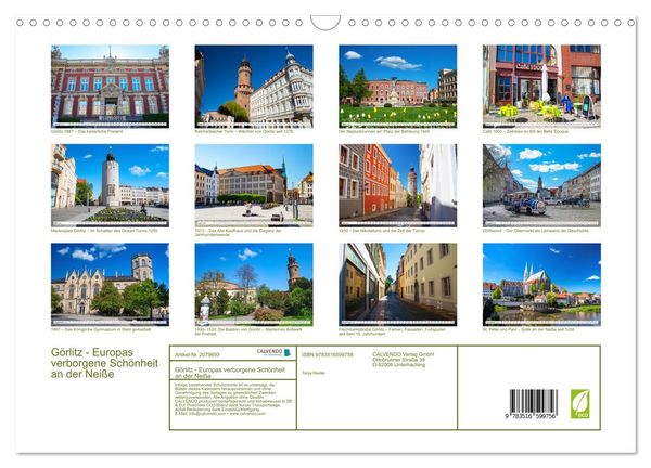 Produktbild: G&ouml;rlitz - Europas verborgene Sch&ouml;nheit an der Nei&szlig;e (Wandkalender 2026 DIN A3 quer), CALVENDO Monatskalender