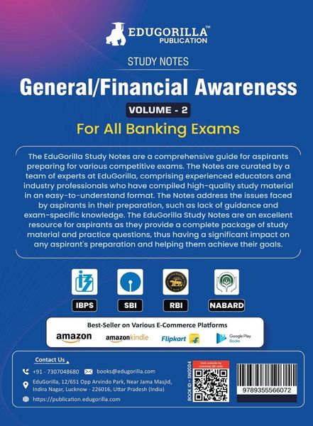 Produktbild: General/Financial Awareness (Vol 2) Topicwise Notes for All Banking Related Exams | A Complete Preparation Book for All Your Banking Exams with Solved