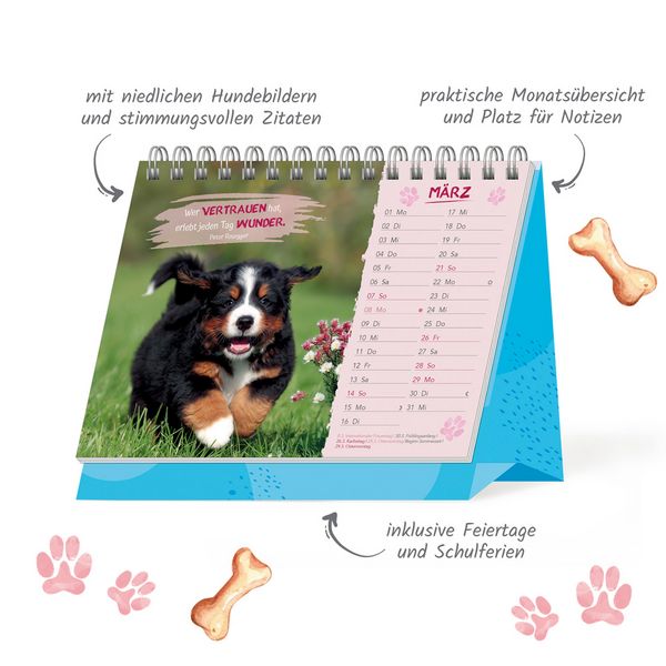 Produktbild: TR&Ouml;TSCH - Aufstellkalender Gl&uuml;ck auf vier Pfoten 2027
