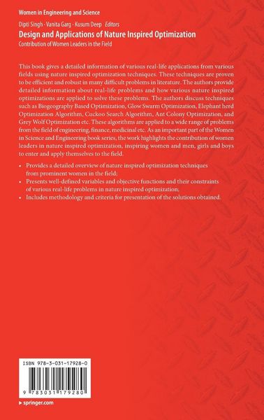 Produktbild: Design and Applications of Nature Inspired Optimization