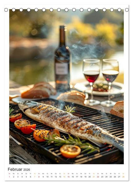 Produktbild: Food BBQ - Deftiges aus der Gourmet-K&uuml;che (Tischkalender 2026 DIN A5 hoch), CALVENDO Monatskalender