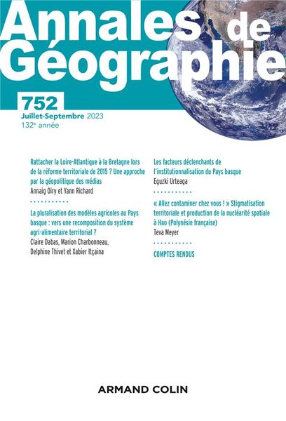 Produktbild: Annales de geographie no752 4 2023