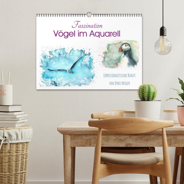 Produktbild: Faszination V&ouml;gel im Aquarell - Expressionistische Kunst von Doris Kr&uuml;ger (Wandkalender 2026 DIN A3 quer), CALVENDO Monatskalender