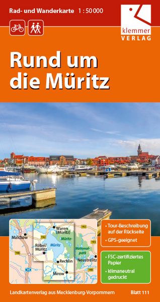 Produktbild: Rad- und Wanderkarte Rund um die M&uuml;ritz