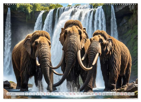 Produktbild: Im urzeitlichen Reich des Mammuts (hochwertiger Premium Wandkalender 2026 DIN A2 quer), Kunstdruck in Hochglanz