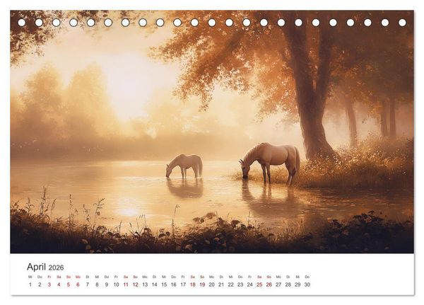 Produktbild: Im Wind der Freiheit - Ein Jahr voller Pferde (Tischkalender 2026 DIN A5 quer), CALVENDO Monatskalender